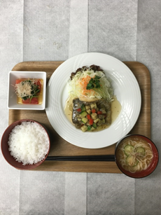 白身魚の野菜あんランチ写真